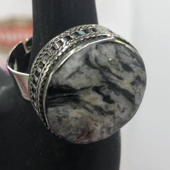 Afghan Stone Ring, Handmade Kuchi Ring, Statement Ring, Gift For Her - Picture 3 of 4
